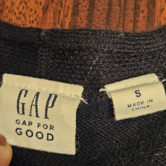 Gap Black Cotton Open Front Long Sleeve Waffle Knit Front Cardigan Sz S EUC - Picture 12 of 13